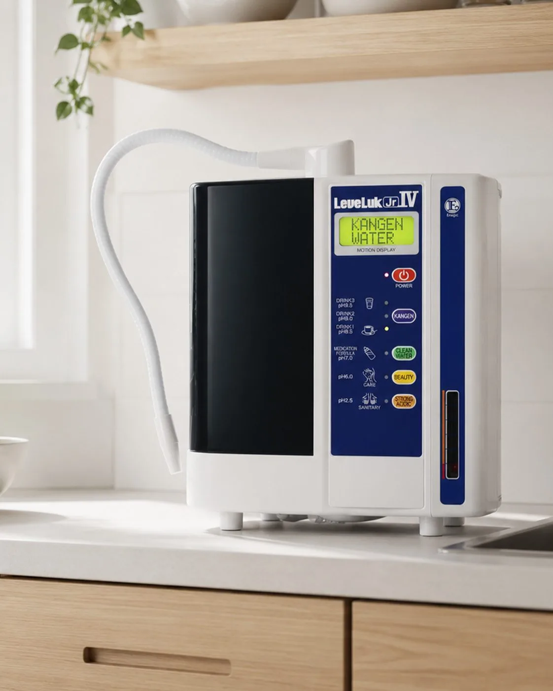 The LeveLuk JRIV on a tidy apartment kitchen counter